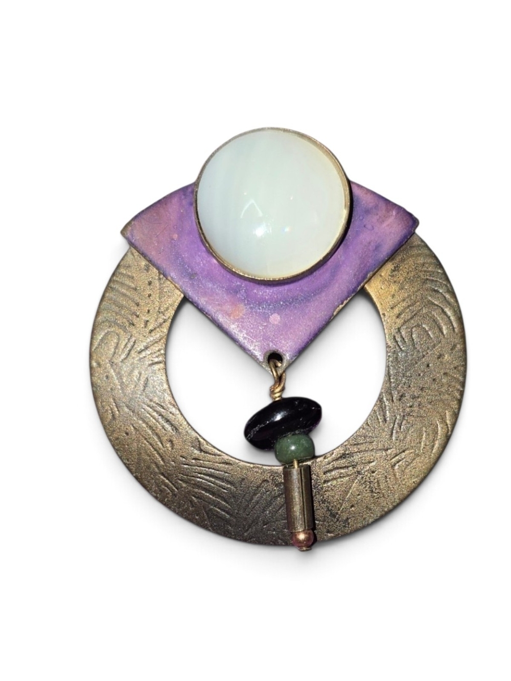 Vintagr Lavender and Gold Statement Abstract Earrings - Women Jewelry - Picture 4 of 6
